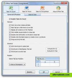 Office Tab Setting Center