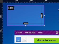 Measure - measure size and position of any object on the screen.