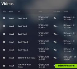 User video list.