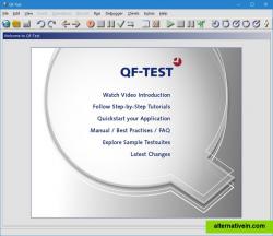 QF-Test welcome Screen. Try QF-Test for free with the evaluation license. 