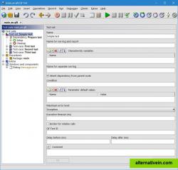 Test suite of QF-Test with tree structure of different node types.