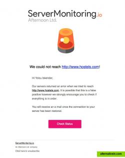 Server Uptime Alert Warning