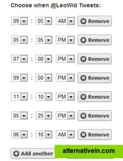 Set fixed times your tweets should go out each day.