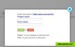 Create new project (database with web-form)