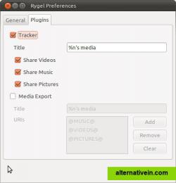 Rygel media-server preferences dialog