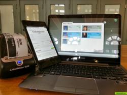 The check-in application has two key parts. The touch sensitive check in application works both online and offline, and will print labels for your students. Use as many mobile devices to register guests and see who is in which classes.