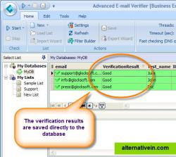 save verification results to the database