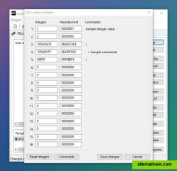 Key integers editor