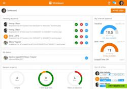 Main dashboard showing time off balances and which colleagues have time off.