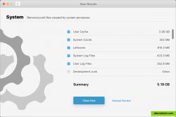 MacFly Pro Cleaner - scan results