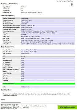 Test certificate (logging example)