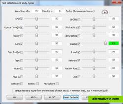 Configuration window in the Professional version