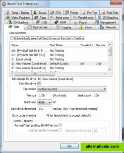 Configuration window in the Professional version