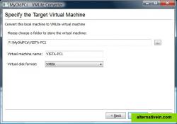 Specify the Target Virtual Machine