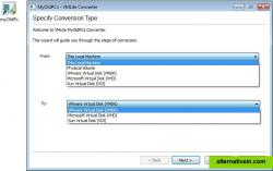 Specify Conversion Types VDMK-VHD-VDI