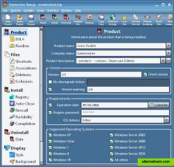 The Product branch is used to specify some miscellaneous information about the product that Centurion Setup will build an installer for. 