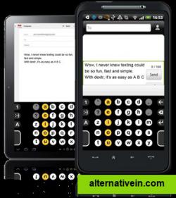 We've designed the vowel column to be operated by your os dextrous finger - your index finger. So we let you flip the layout depending on which hand you use. For right handers, the vowels are aligned on the left of the screen, and the alphabet reads right to left. And for left handers, the keypad flips so the vowels align on the right of the screen, and the alphabet reads left to right.