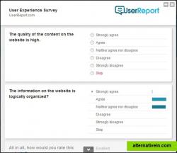 Questions in the survey come down from the top as questions are answered