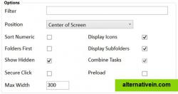 Configuration - Options section