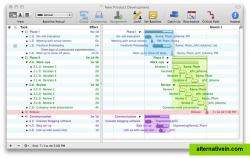 The main OmniPlan window, in Gantt chart view.