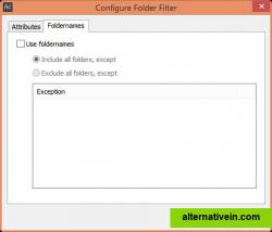 Configure Folder Filter: Foldernames