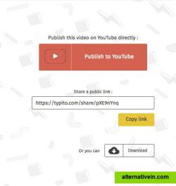 Upload to YouTube, download and take it home or share custom link with your friend