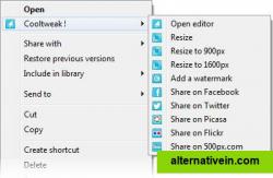 CoolTweak in folders and files context menu