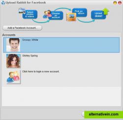Select or add Facebook accounts to connect with Upload Rabbit