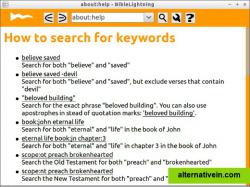 BibleLightning lets you search the Bible like you’d search the web. Easy, but with powerful options: search within certain Bible books, chapters and even within the search results itself. With extensive search enabled, you will also find all gramatically related forms of a word you search for.