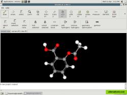 The graphical user interface, and an example molecule (acetylsalicylic acid)