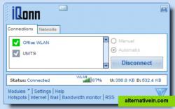 Connections: Office WLAN (WiFi) and UMTS