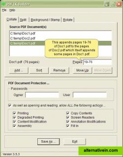 Collate, split, stamp or rotate PFD-Files