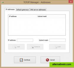 Addresses window (TCP/IP Manager v4.0.0.22)

