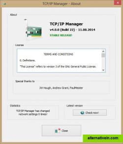 About window (TCP/IP Manager v4.0.0.22)
