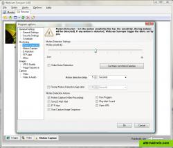 Webcam Surveyor motion detection settings