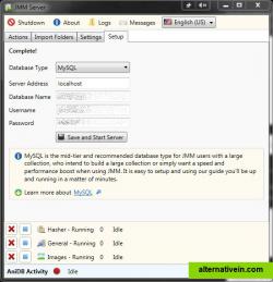 Database Setup. Supports MySQL, Microsoft SQL 2014 or built-in SQLite.