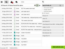 Table view result set.