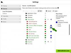 Choosing folders to index and share with other users.