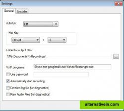 MX Skype Recorder settings