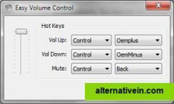 A screenshot of Easy Volume Control settings.