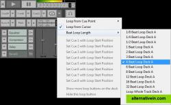 Zulu DJ Mixing Software - Loop Drop down Screen