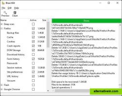 BleachBit 1.9.3 on Windows 10 showing Firefox preview