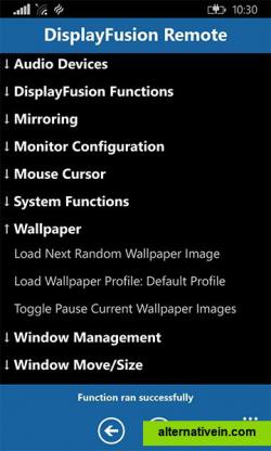 Remote Control on Windows Phone: Functions