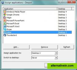 Assign applications to desktops