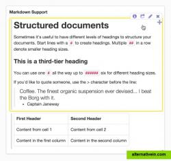 Markdown support