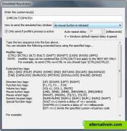 Simulated Keystrokes Dialog