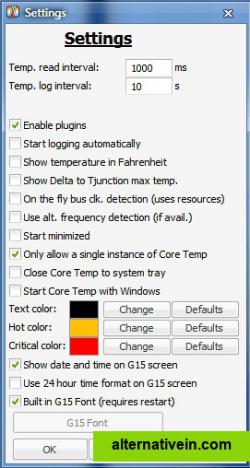 Core Temp preferences