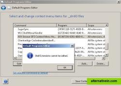 50% of tested Extensions: Shell Extensions cannot be edited