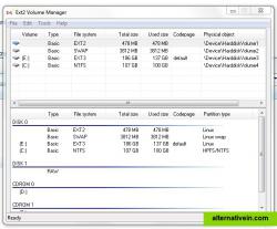 Manager application for assigning drive letters to EXT partitions