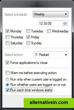 Popup schedule window